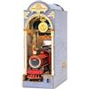 RoWood DIY Book Nook Kit - Miniatura Libro Nook Booknook Modellismo Kit Puzzle in Legno 3D per Libreria Fermalibri Decor con Mobili e Luce a LED