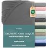 Twinzen Dreamzie Lenzuolo con Angoli Matrimoniale 200x220 cm - Angoli da 35 cm per Materassi Spessi - 100% Microfibra di Poliestere - Antracite, Certificato Oeko Tex