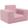 vidaXL Divano per Bambini Rosa in Morbido Peluche, Mini Divano, Poltrona per Bambini, Poltrona, Divano per Piccoli, Divano, Poltrona per Piccoli