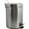 MSV - Cestino per cosmetici da bagno - Acciaio inossidabile con secchio interno rimovibile - Elegante cestino a pedale - Compatto e pratico - Argento - 5L