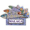 BDM Magnete decorativo di Malaga | Design esclusivo di Sardine a Mosaico | Souvenir Andalusia Stile Piastrelle | Souvenir spagnolo per frigorifero e cucina | Regalo originale