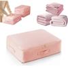 Funtery Organizzatore autocomprimente ultra salvaspazio, nuovo sacchetto a compressione, organizzatore mobile per coperte, vestiti, coperte (rosa)