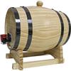 Gralara Botte di Legno di Quercia, Fontana per Bevande con Barilotto di Vino, Distributore con Supporto 1L/1,5L/3L per Ristorante, Cucina, 3L