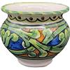 Sicilia Bedda - VASO IN CERAMICA SICILIANA - Decorazione Maioliche - Prodotto Artigianale di Alta Qualità - DIAMETRO 10 CENTIMETRI (Verde Arancio e Blu)