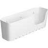 TATAY Mensola Bagno Senza Foratura Rettangolare | Incluse Ventose | Supporta 2,5 kg | Polipropilene Resistente all'Umidità | Misura Grande | 30 x 8,5 x 11 cm - Modello Standard - Bianco