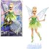 Mattel Disney Peter Pan - Campanellino, bambola da collezione Disney 100 anni di magia, con luminoso abito verde e ali scintillanti, look ispirato al film, giocattolo per bambini, 6+ anni, HLX67