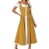 Foweknow Abbigliamento Medievale da Donna Rinascimento Vintage Vestito Vittoriano Elegante Boho Allacciato Maxi Abito da Festa Abito per Halloween Costumi da Carnevale Donna Vestito Comodo da Tempo