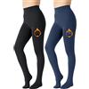Iserkafe Collant foderati in pile da donna, invernali, caldi, spessi, termici, in velluto, per controllo della pancia, morbidi, Confezione da 2 (nero+navy), taglia unica