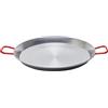 GREGORIOSTORE Padella Per Spaghetti All' Assassina Tegame in Ferro Spazzolato, Manici Rossi, per Cottura Tradizionale (32 cm)