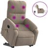 vidaXL Sedia per massaggi stand-up ausilio elettrico tessuto microfibra taupe
