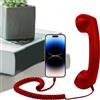 Generico Connettore per telefono retrò - Adattatore da 20x6x3 cm tipo C a linea fissa, cornetta per telefono cellulare retrò con microfono, dispositivo per chiamate in | Convertitore telefonico in sti