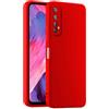 HULLIN Custodia per Telefono in Silicone Colorato, Adatta per Realme 7 (4G) (6.5) - Rosso Cina