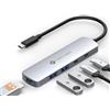 NOVOO Adattatore USB C Hub 4K@60Hz HDMI Porta dati USB-C PD 100W, 2 USB-A, adattatore multiporta compatibile con MacBook Air/Surface/XPS/Galaxy S24/iPhone 16/Steam Deck