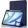 Palkitsee Custodia Cover per iPad Air 11 Pollici M4 2026/M3 2025/M2 2024 e Air 5ª/4ª 10,9 2022/2020 con Portapenne, Smart Magnetica Trifold, Antiurto, Supporta Pencil 2 Gen, Auto Sveglia/Sonno, Blu Scuro