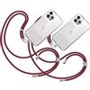 TBOC 2X Cordino Catenella Laccio Strap Porta Cover [Bordeaux] per Telefono Cellulare da Collo - Tracolla Catenina con Cordini da Phone Cellulari Telefoni Accessori Universale Laccetti Donna Uomo