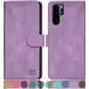SUANPOT Cover per Huawei P30 Pro Blocco RFID Portafoglio Slot CarteSupporto Cellulare Magnetica custodia Pelle Sintetica Cover per Huawei P30 Pro Viola Lilla