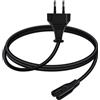 YINGAYOU Cavo Alimentazione C7 2.5A 250V Cavo IEC C7 2x0,75 mm² per Computer Portatile, PS4, PS5, TV, Monitor, Stampante (Dritto, 1 m)