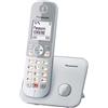 Panasonic KX-TG6851 - Telefono fisso wireless digitale (blocco delle chiamate, vivavoce, modalità non disturbare, riduzione del rumore ambientale, varie suonerie, agenda), argento