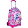 Trolley Scuola Cuccioli New Tech, Rosa, 3 in 1, Triplo Uso, Zaino Con Carrello S