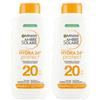 Garnier Ambre Solaire Hydra 24H Protect Latte SPF20 175ml - Non grasso - Resistente all'acqua - Vitamina E - Approvato da Cruelty-Free International (Confezione da 2)