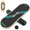 Sportneer Balance Board, 7 modalità, tavola oscillante per interni, skateboard, surf, Balance Board con stopper regolabili, scooter e palla da 7,1 cm, inclusa nella confezione, blu e nero