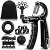 Flintronic Hand Grip, Kit Rafforzatore Mani, Set da 6 Gripper, Resistenza Regolabile 5-60kg, Allenamento della Forza di Presa con Contatore, per Musicisti Atleti ed Recupero di Lesioni alla Mano(Blu)