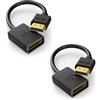 VCE Prolunga HDMI Cavo Corta Alta Velocità, Adattatore HDMI Maschio Femmina per TV Stick 4K, 14CM 2 Pezzi