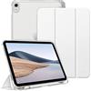 FINTIE Cover per iPad (A16) 11ª Generazione 11" (2025)/iPad 10ª Generazione 10.9" (2022) con Portapenne - Sottile Leggero Opaca Trasparente Posteriore Custodia con Auto Sveglia/Sonno, Bianco