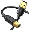 UGREEN Cavo Stampante USB 2.0 A a Tipo B Maschio Compatibile con HP Epson Brother Canon Lexmark, Scanner, Fax (5m)