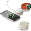 SATECHI OntheGo™ Caricatore Wireless Pieghevole 3 in 1, Stazione di Ricarica Rapida Qi2 15W per Serie iPhone 17 16 15 a 12, 5W per Apple Watch e AirPods, Caricatore a Induzione da Viaggio - Beige