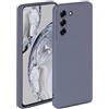 Oneflow - Cover morbida in silicone, compatibile con Samsung Galaxy S21 FE 5G, con bordo rialzato per la dello schermo, a doppio strato, colore: blu/grigio opaco