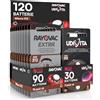 Udivita 120 Batterie per Apparecchi Acustici Misura 312 PR41 Marrone Zinco-Aria Phono Pulse Technology in 20 Blister da 6 Pile - 120 Batterie: 90 Rayovac + 30 Udivita