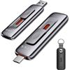 SSK Chiavetta USB 2TB fino a 1000MB/s, SSD USB 3.2 Gen2 con design push-pull, chiavetta di memoria con porte dual tipo A + C, unità esterna portatile Solid State Drive per iPhone con tipo C/Android