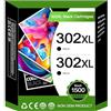 ColoWorld 302 XL Nero, Cartucce 302XL per HP 302 302 XL Nero,Cartuccia 302XL Compatibili con HP Officejet 3831 3833 3830 5230 4650 Deskjet 3636 3630 3633 2130 2132 Envy 4520 4527 4525 (2 Nero)