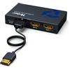Yinker 4K Splitter HDMI 1 in 2 Out con Cavo HDMI da 1.5m, Yinker Splitter HDMI 2 Porte per 2 Monitor Simultaneamente 4K30Hz HDCP1.4 EDID HDR