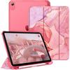 FINTIE Cover per iPad (A16) 11ª Generazione 11" (2025)/iPad 10ª Generazione 10.9" (2022) con Portapenne - Sottile Leggero Opaca Trasparente Posteriore Custodia con Auto Sveglia/Sonno, Rosa Marble