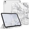 FINTIE Cover per iPad (A16) 11ª Generazione 11" (2025)/iPad 10ª Generazione 10.9" (2022) con Portapenne - Sottile Leggero Opaca Trasparente Posteriore Custodia con Auto Sveglia/Sonno, Bianco Marble