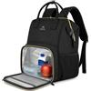 MATEIN Zaino da Donna con Portapranzo, Zaino da Viaggio Antifurto per PC 15,6 pollici con Scomparto Termico Isolato, Borsa Termica Impermeabile per Lavoro e Picnic, Nero