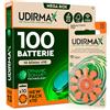 Udivita 100 Batterie per Apparecchi Acustici PR48 Misura 13 (Arancioni) Udirmax - Pile Zinco-Aria Senza Mercurio 1,45V e Tecnologia Dynamic Sonar - Eco Pack 10 Blister Ecologici da 10 Pile