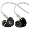 Linsoul Kiwi Ears Belle In Ear Monitor con Driver Dinamico DLC da 10 mm, Cuffie con Cavo Doppio Strato Argento, IEM Professionali per Palcoscenico/Gaming/Produzione Musicale (Typec MIC, Nero)