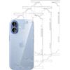 Coiwxmoi 3 Pezzi Pellicola Posteriore per iPhone 17 6.1", Sottile Idrogel Materiali Retro Pellicola Anti-Impronta Anti-Graffio Protezione Schermo - Transparent