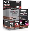 Udivita 90 Batterie per Apparecchi Acustici Misura 312 PR41 Marroni Zinco-Aria Phono Pulse Technology in 15 Blister da 6 Pile - 90 Batterie: 78 Rayovac + 12 Udivita