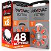 Udivita 48 Batterie Per Apparecchi Acustici Rayovac Extra Advanced 13. 6 Blister da 8 Pile