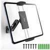 APPS2Car Supporto iPad da Parete, Porta Tablet da Muro con Installazione a Vite per Cucina, Base e Braccio in Metallo Regolabile 360°, Compatibile con Dispositivi 4,7-13"