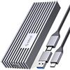 ORICO Case SSD M.2 NVMe 20 Gbps USB3.2 Gen2x2 ,USB-C Alluminio Adattatore per PCIe NVMe M-Key/M+B Key SSD 2230/2242/2260/2280, Upgraded M2 Enclosure(Gilet di Raffreddamento, UASP, TRIM , 4TB)-M233GY