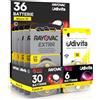 Udivita 36 Batterie per Apparecchi Acustici Misura 10 PR70 Gialle Zinco-Aria Phono Pulse Technology in 6 Blister da 6 Pile - 36 Batterie: 30 Rayovac + 6 Udivita