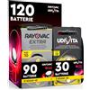 Udivita 120 Batterie Per Apparecchi Acustici Rayovac Extra Advanced 10. 120 Pile: 90 Rayovac + 30 Udivita