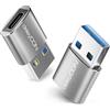 deleyCON Adattatore USB C (2 Pezzi) USB 3.0 5 Gbps - Presa USB-C A Spina USB-A - per iPhone Serie 17/16/15, iPad, Galaxy Serie S25/S24/S23, A56, A16, Laptop, Notebook, CarPlay ecc.