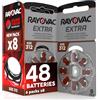 Udivita 48 Batterie Per Apparecchi Acustici Rayovac Extra Advanced 312. 6 Blister da 8 Pile
