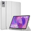 EasyAcc - Custodia per Lenovo Idea Tab, tablet da 11 pollici 2025 con supporto per penna TB-336ZU TB-336FU, ultra sottile con funzione di supporto, custodia in PU in pelle (argento)